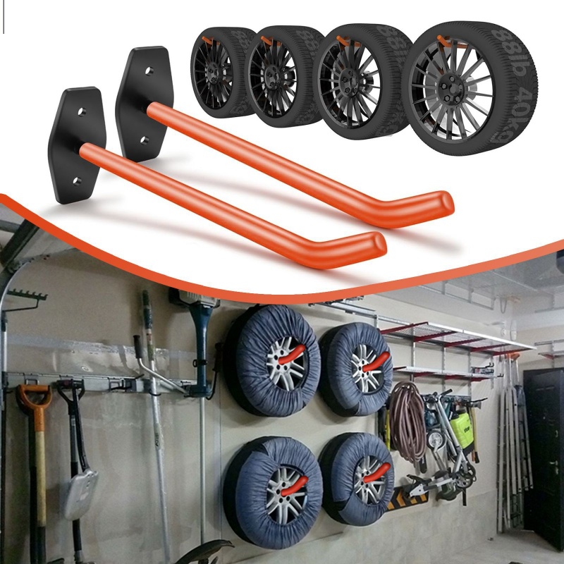 Woodworking Garage - Heavy-Duty Wall-Mounted Tire Storage Hooks Anti-slip