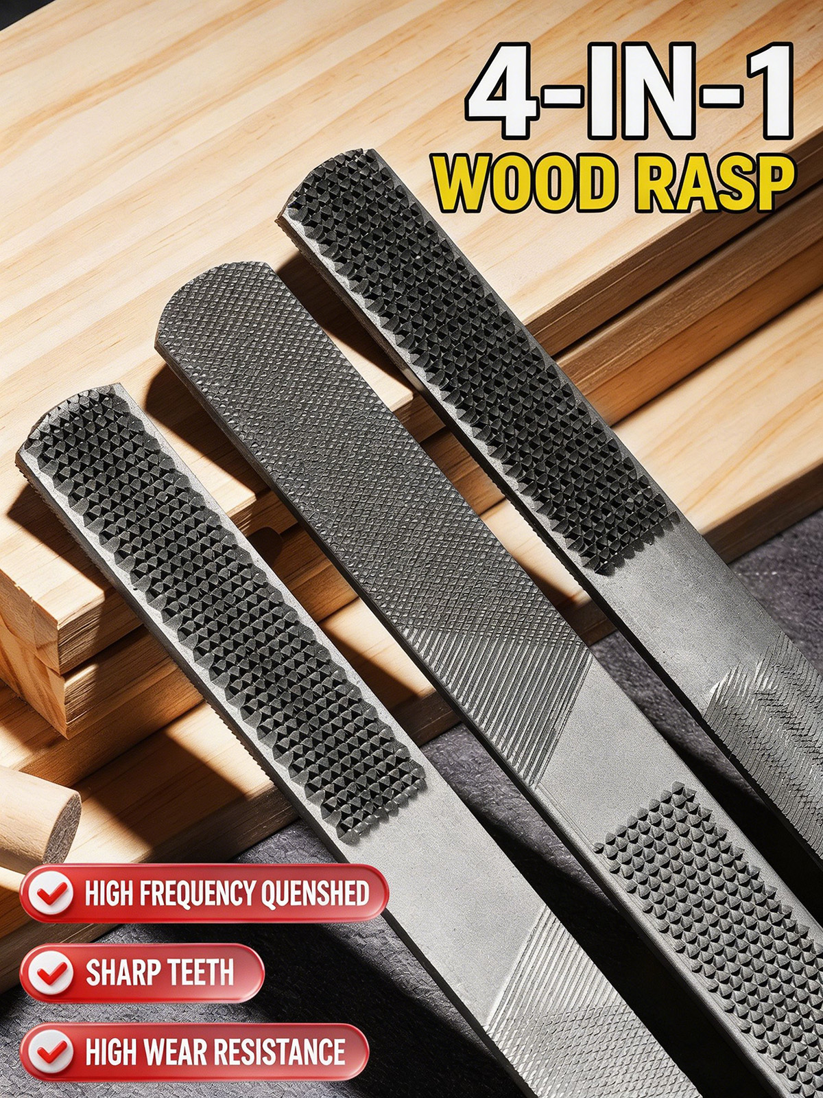 Woodworking Rasps And Files - Double Sided Steel Wood Carving Rasp