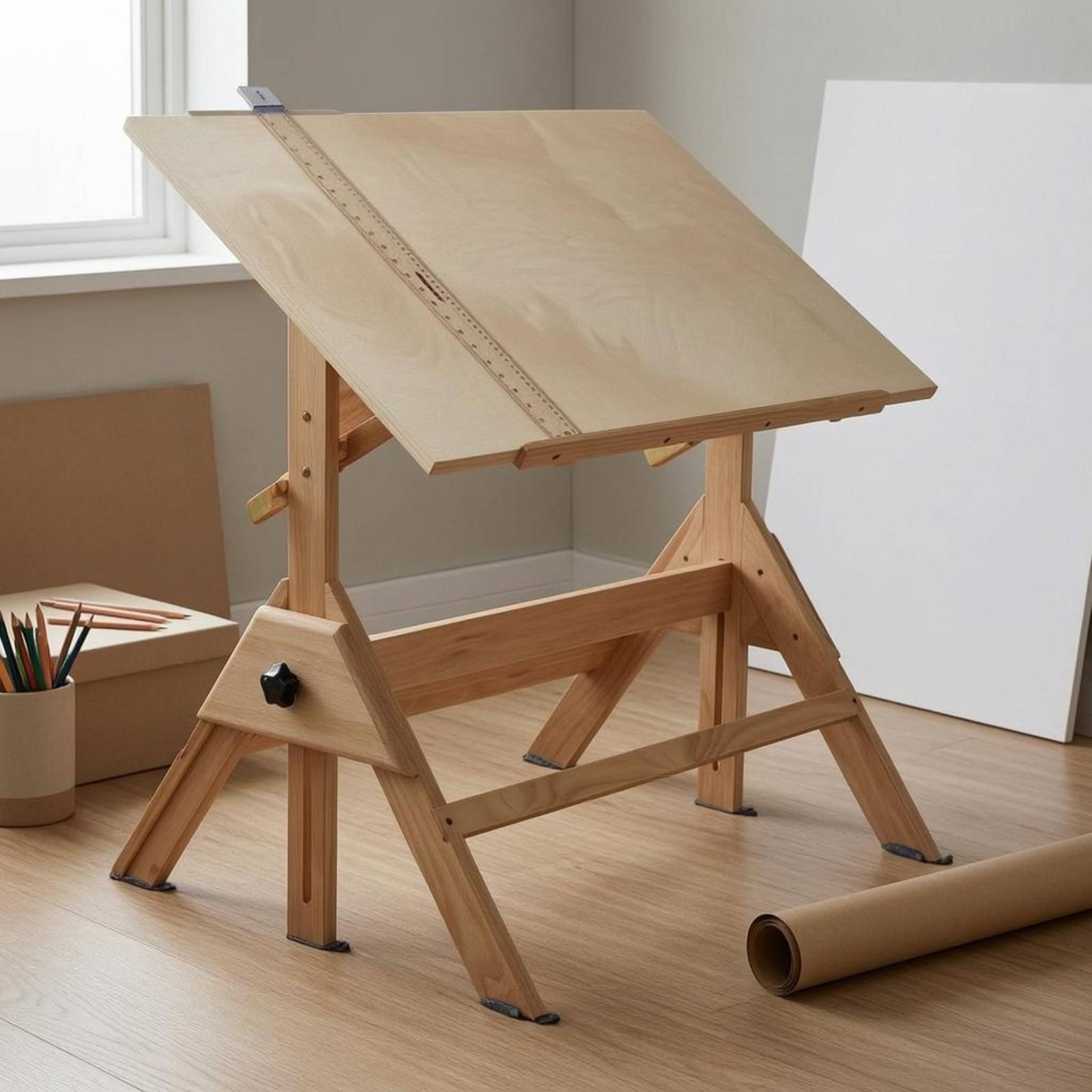 Adjustable Drawing Table Natur - Woodworking Table reseña y precio