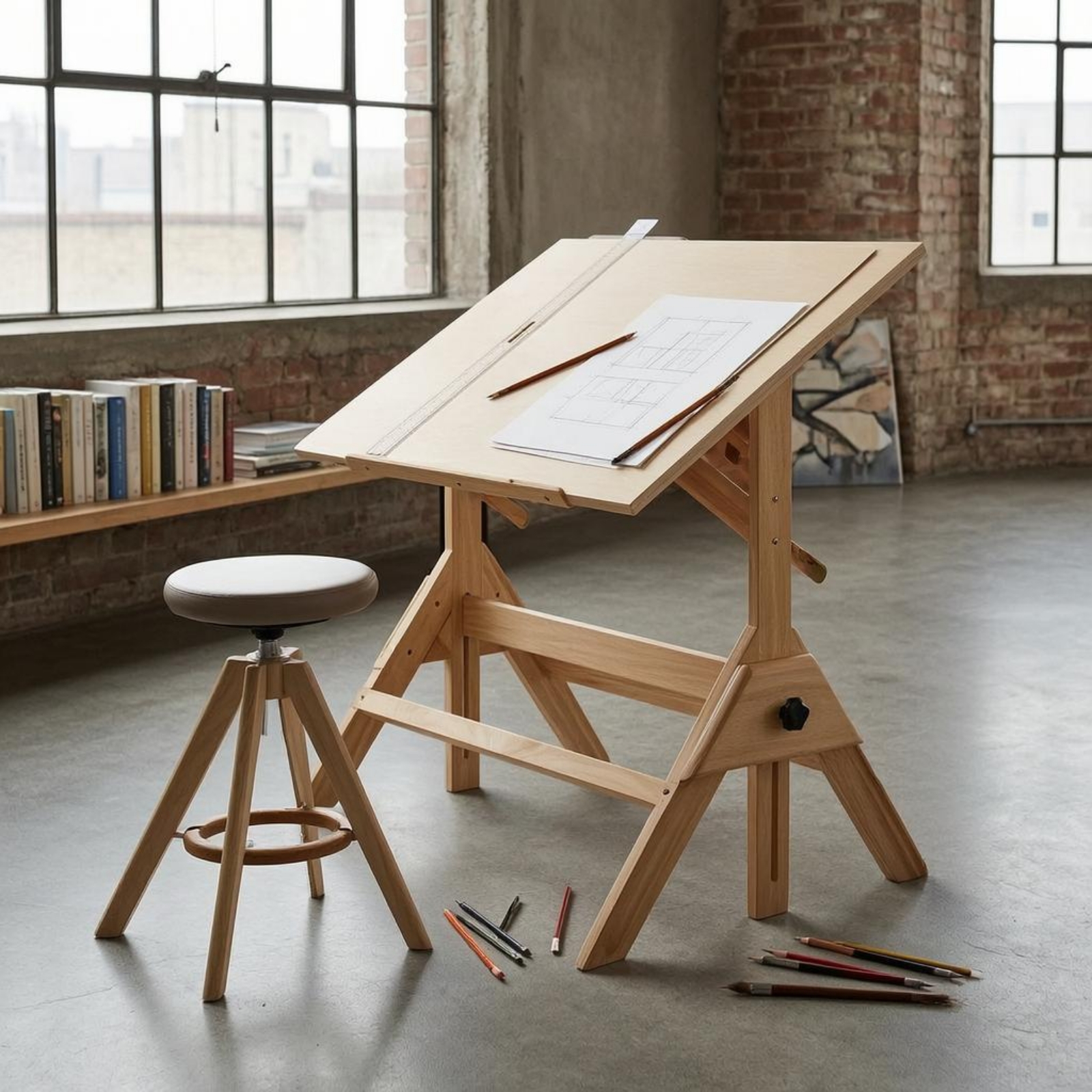 Adjustable Drawing Table Natur - Woodworking Table reseña y precio