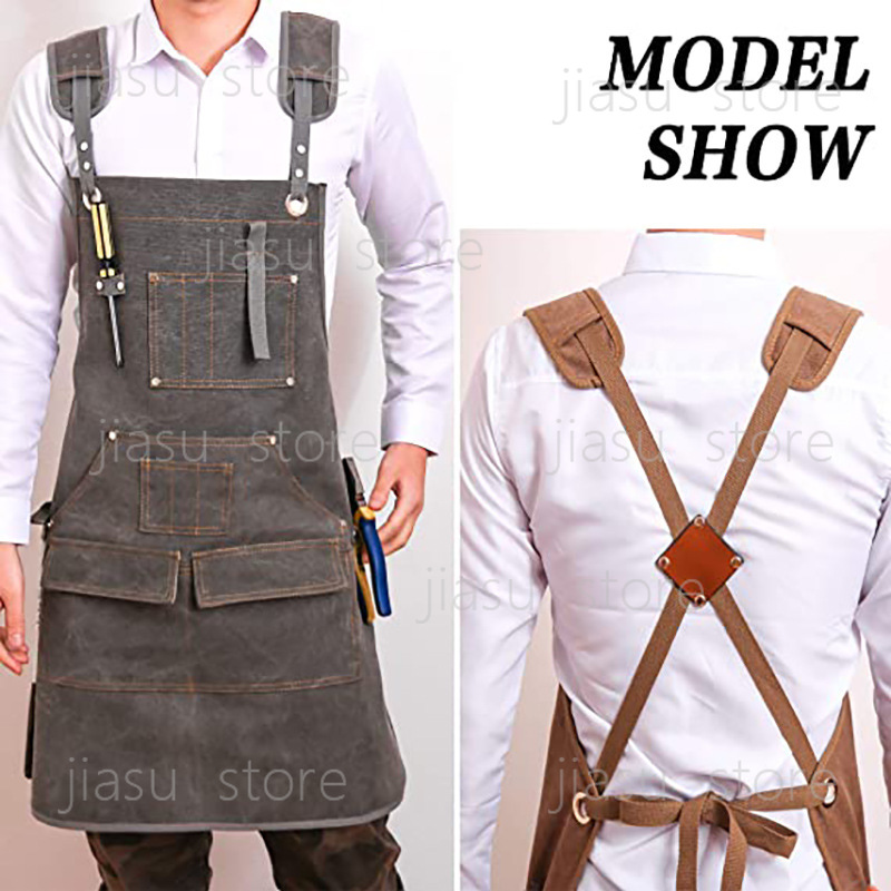 Thick Canvas Tool Apron Custom - Woodworking Logo Design reseña y precio