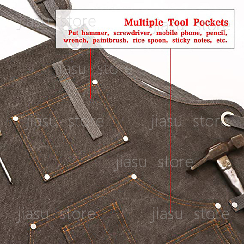 Thick Canvas Tool Apron Custom - Woodworking Logo Design reseña y precio