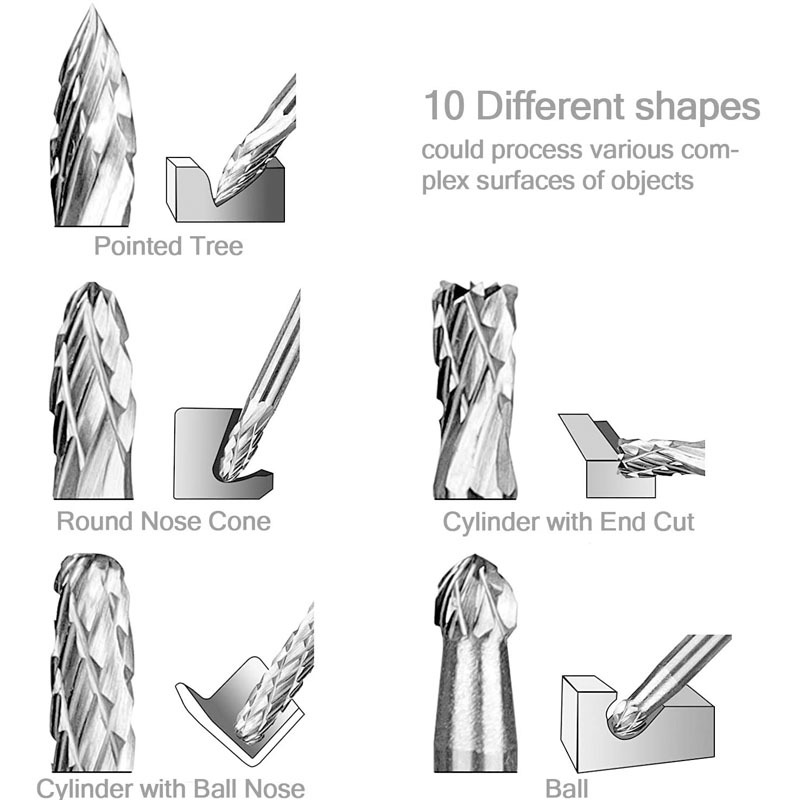 3mm Shank Tungsten Carbide Bur - Woodworking Rasps And Files reseña y precio