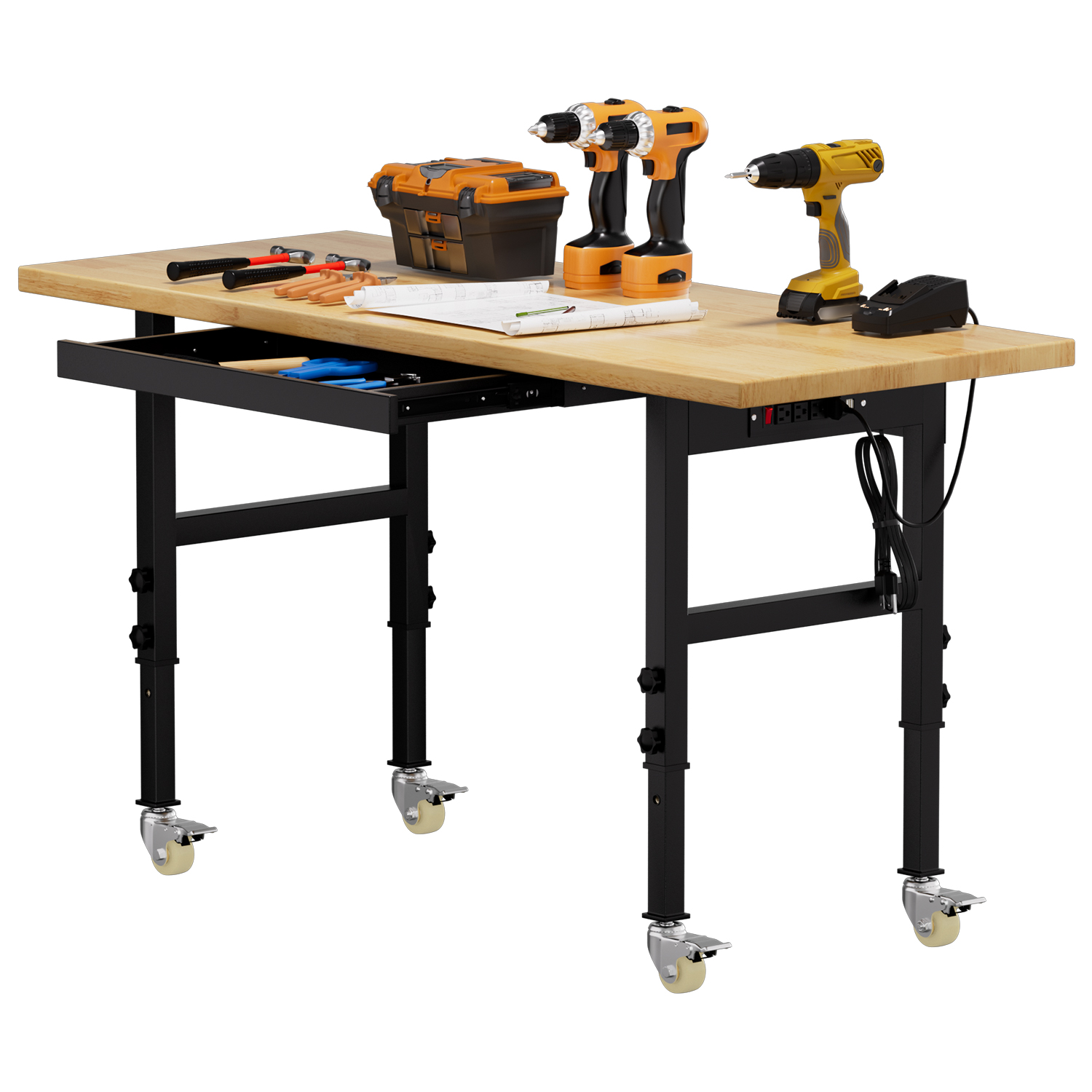 Adjustable Height Workbench He - Woodworking Garage reseña y precio
