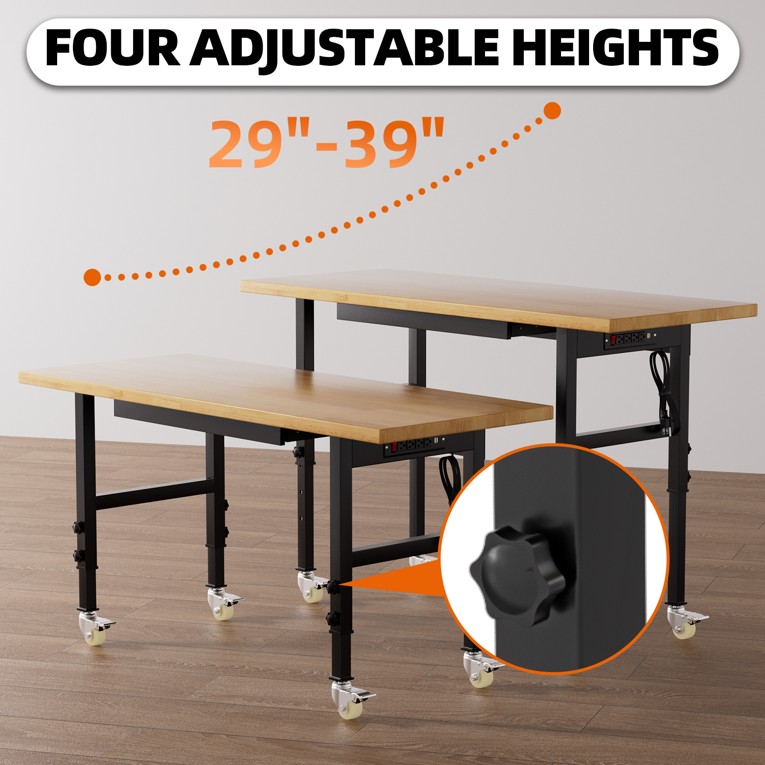 Adjustable Height Workbench He - Woodworking Garage reseña y precio