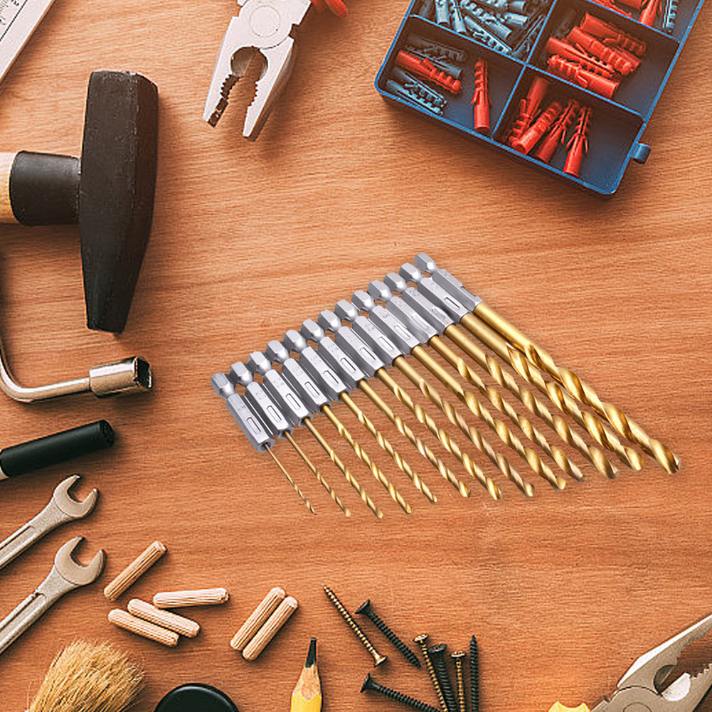 13pcs Titanium Coated Twist Dr - Woodworking Drill reseña y precio