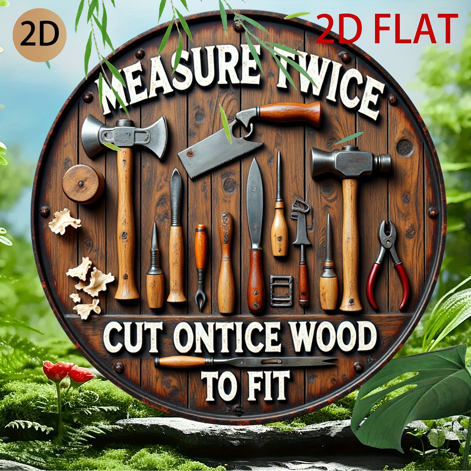 2D planar circular wooden tool - Woodworking Logo Design reseña y precio