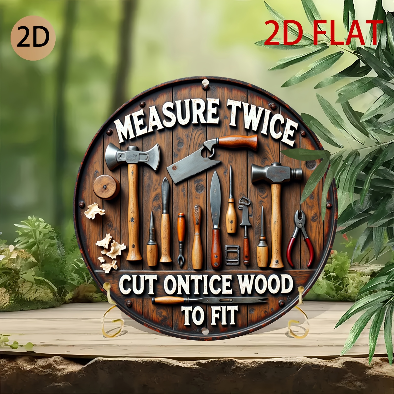 2D planar circular wooden tool - Woodworking Logo Design reseña y precio