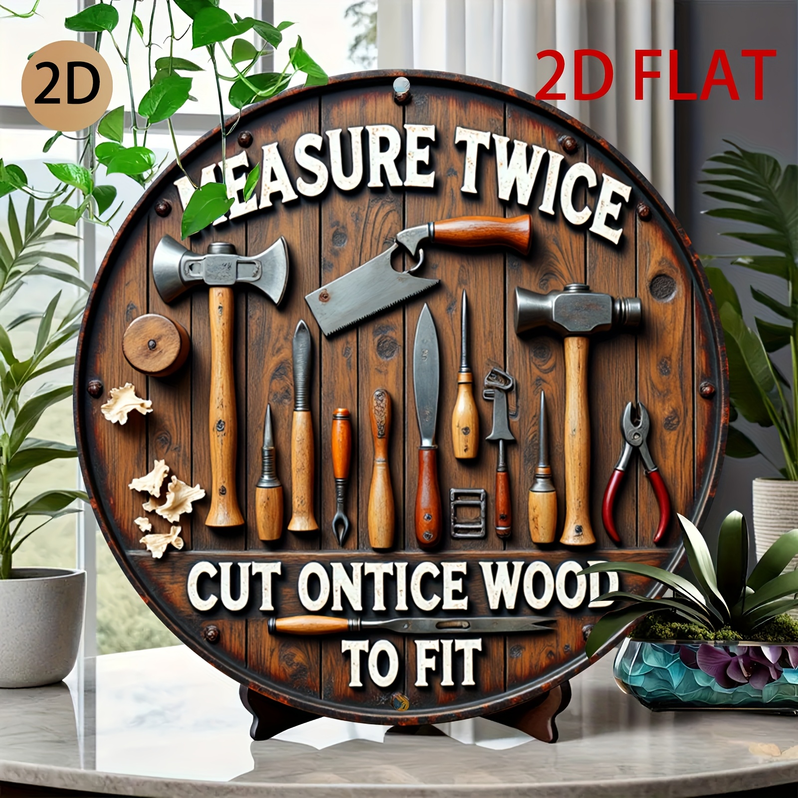 2D planar circular wooden tool - Woodworking Logo Design reseña y precio